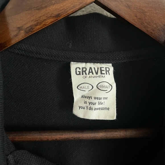 Graver Red Heart Black Short Sleeve Polo Shirt Size Medium - Picture 4 of 7